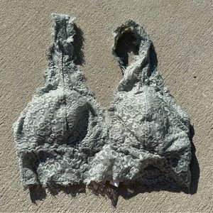 Aerie Sage Green Eyelash Lace Bralette